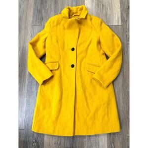 Sam Edelman Wool Blend Coat Large Mustard Yellow Winter Dressy